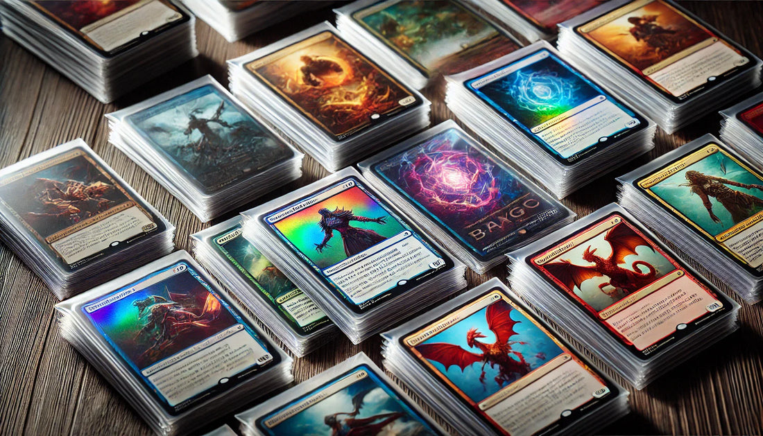 Trading cards in a perfect fit sleeve.