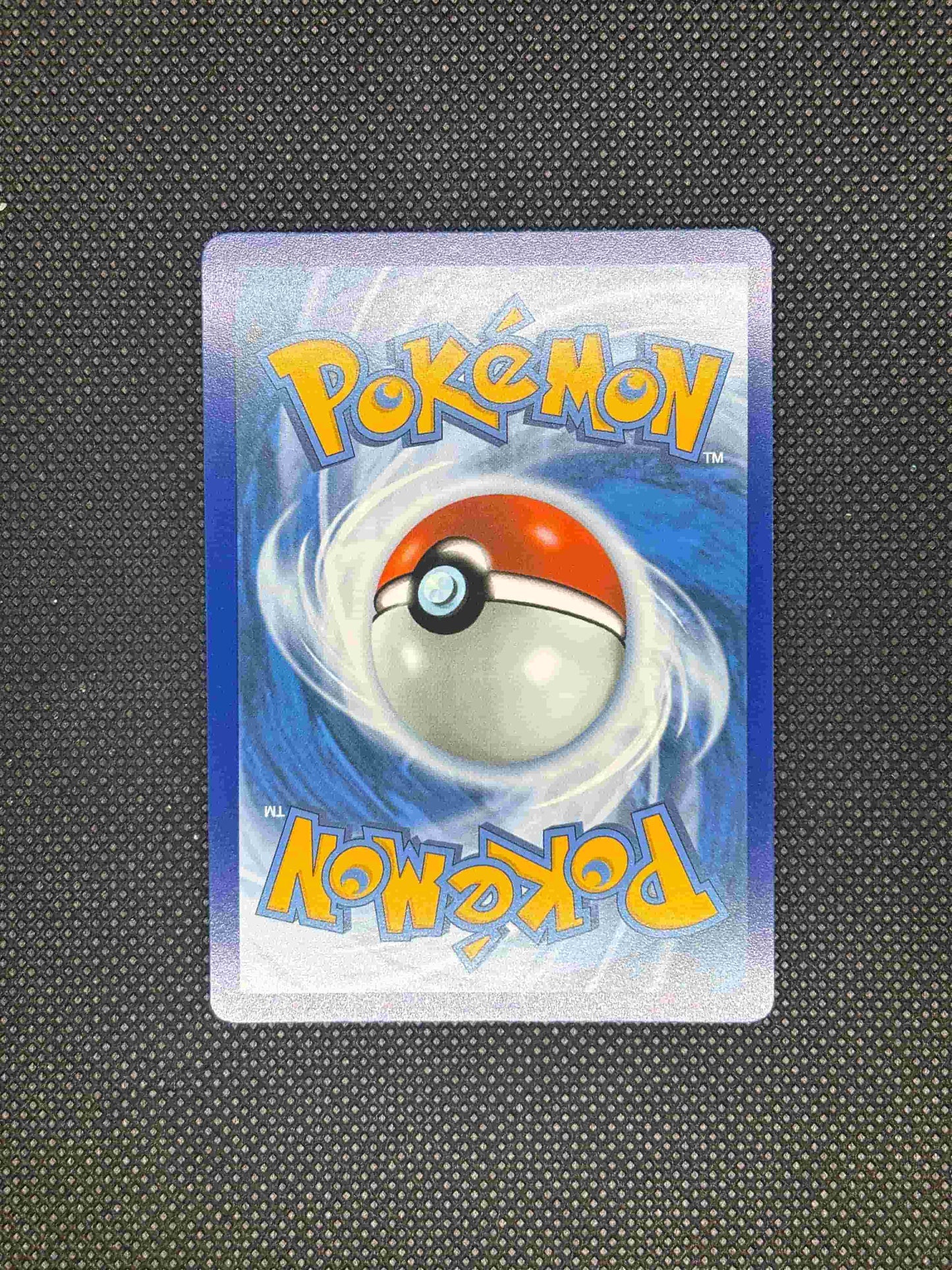 Pokemon logo with a blue background, yellow text, and a pokeball.