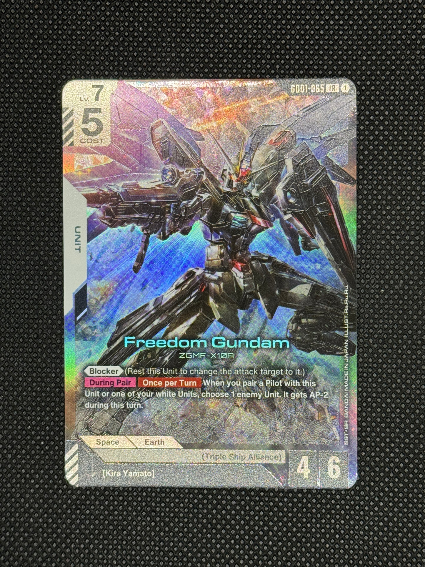 Card featuring a robot illustration with text on a textured black background