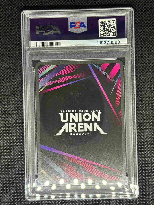 Trading card game card in a PSA protective case with visible branding and design.