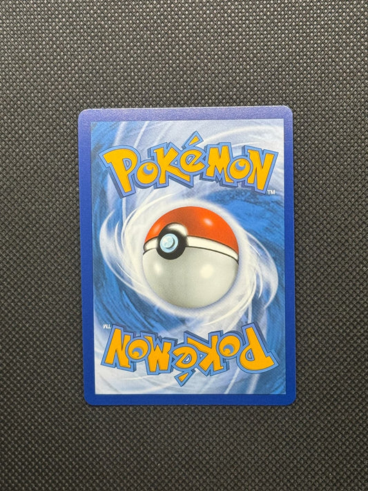 Pokémon logo with blue, yellow, and red. With a pokeball and swirls in the back.