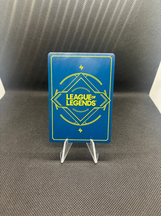 League of Legends card on a gray textured surface