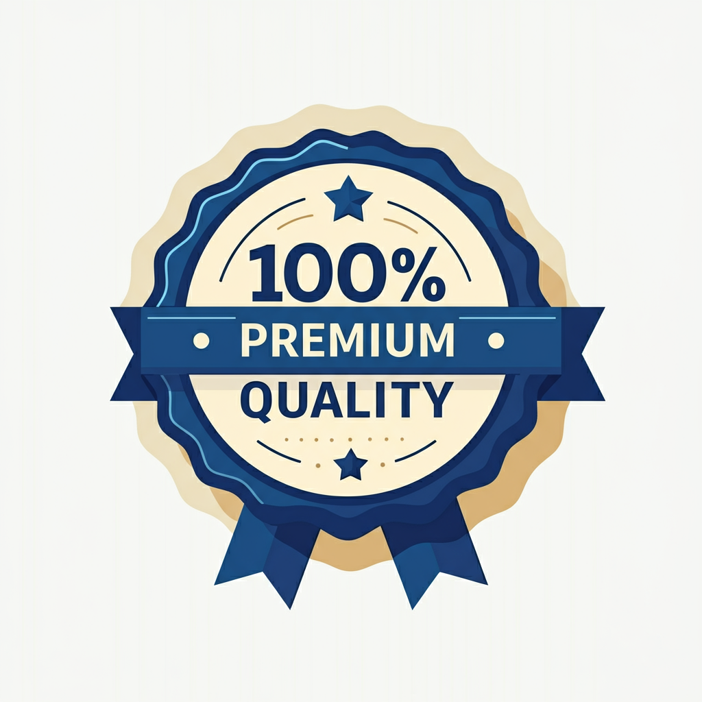 100% premium quality badge.