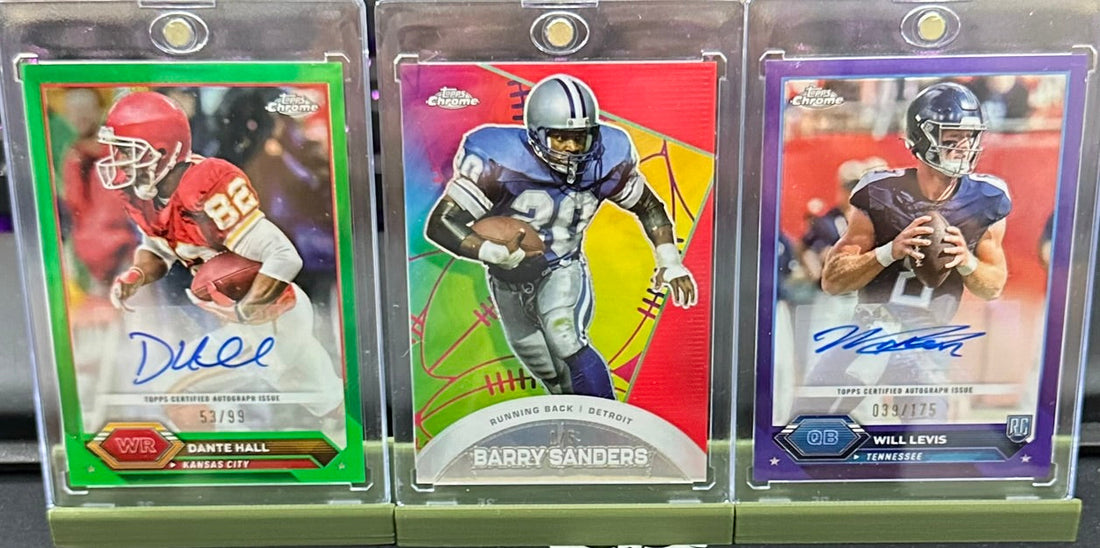 Football cards in protectors