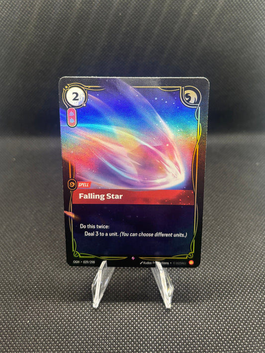 Card with colorful design on a textured black surface