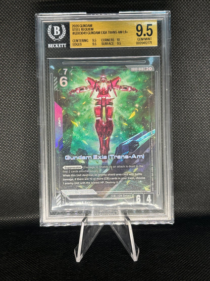 Gundam Exia in trans-am in a BGS Card Slab with a grade of 9.5