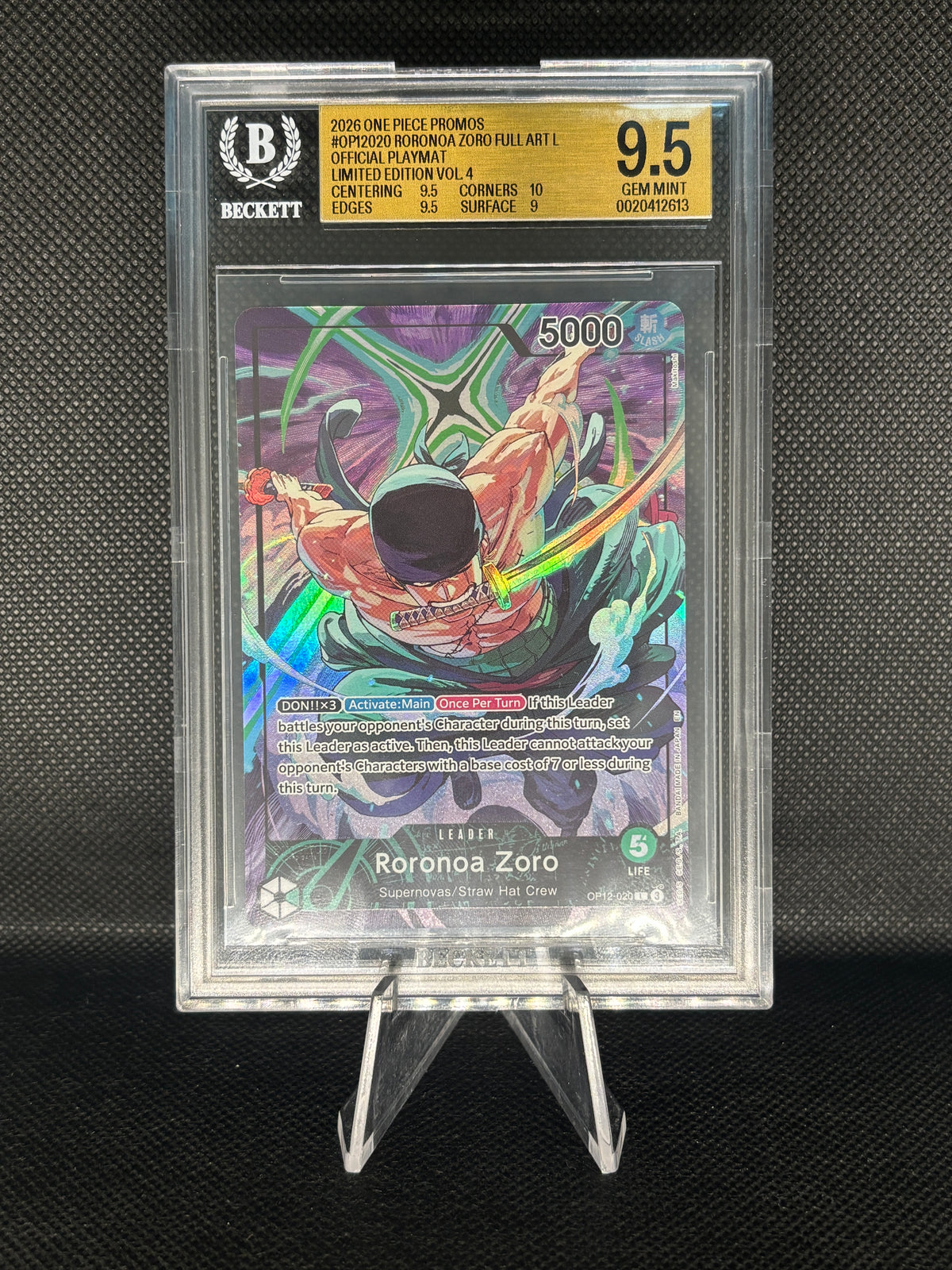 BGS 9.5 - Roronoa Zoro - L (Full Art) - OP12-020 - Limited Edition Vol 4