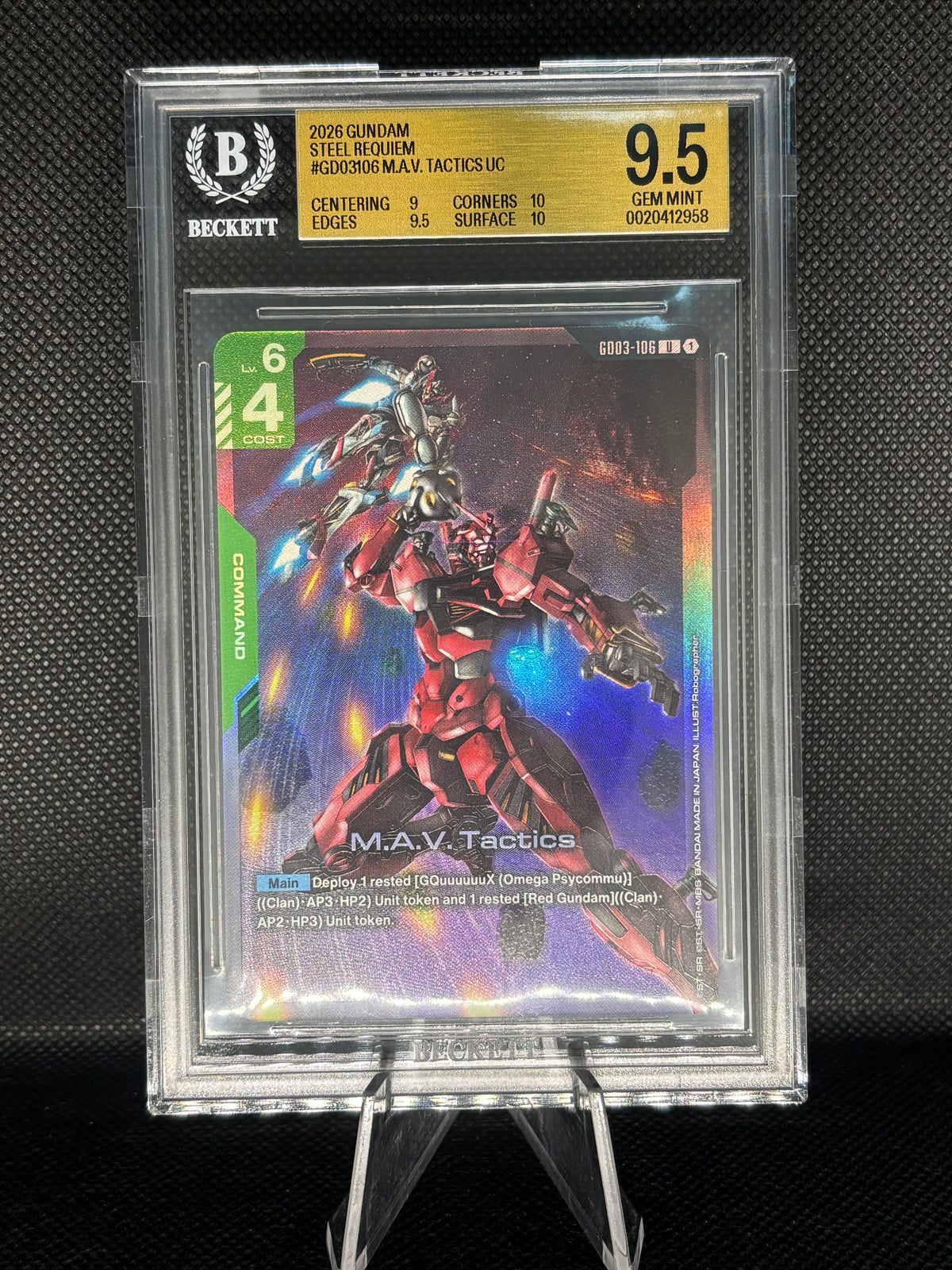 BGS 9.5 - M.A.V. Tactics - U - GD03-106 - PCC Gundam Assemble MSG:Gquuuuuux