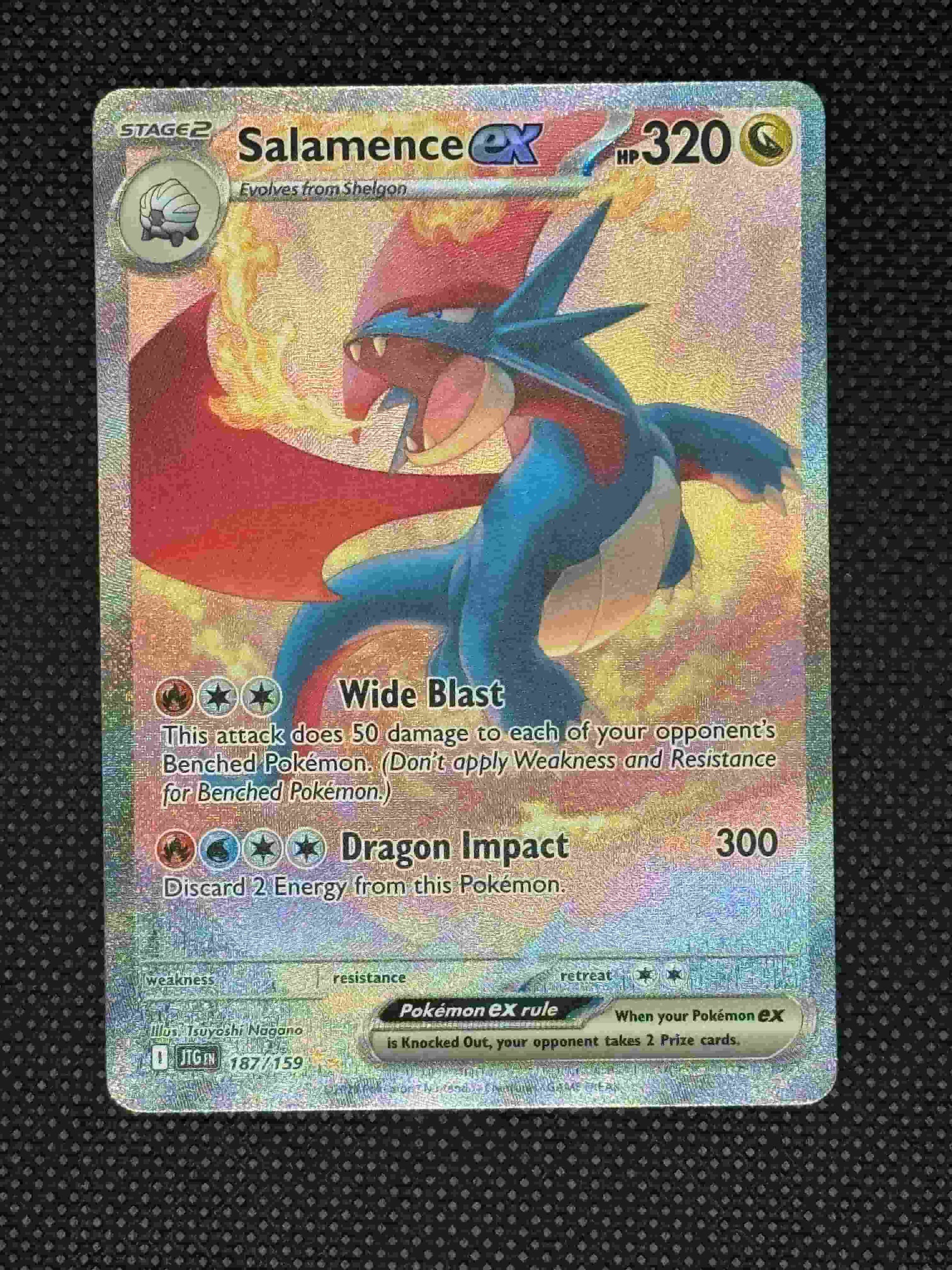 Salamence flying while breathing fire