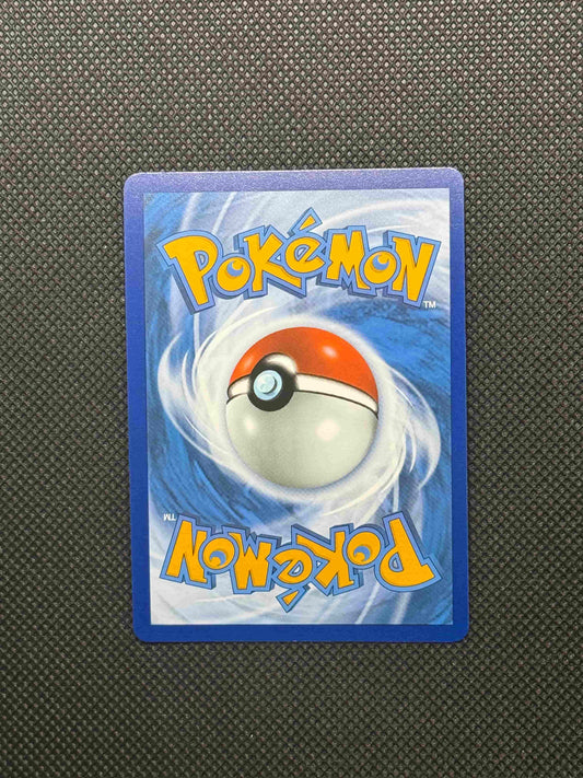 pokemon logo with blue, yellow, and red. With a pokeball and swirls in the back.