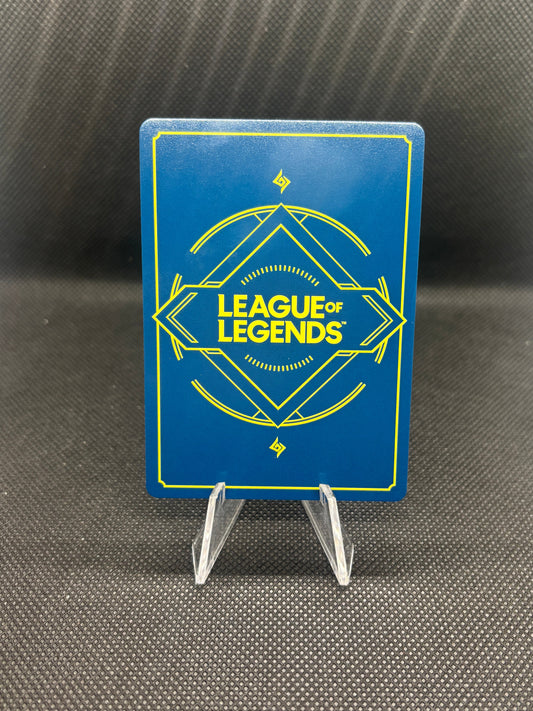 League of Legends card on a gray textured surface