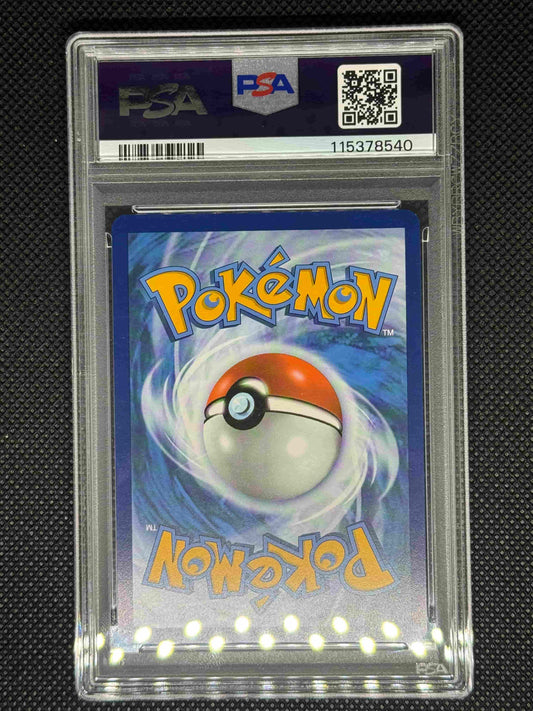 back of roaring moon psa9 with barcode, QR code, and ID number.