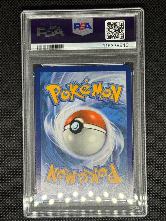 back of roaring moon psa9 with barcode, QR code, and ID number.